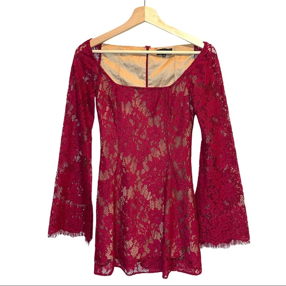 MAJORELLE Benson Mini Dress in Cranberry Red Dress - Picture 4 of 16